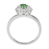 Alamode Rhodium Brass Ring with Synthetic in Emerald - Alamode - Flyclothing LLC