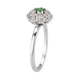 Alamode Rhodium Brass Ring with Synthetic in Emerald - Alamode - Flyclothing LLC