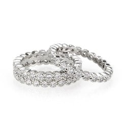 Alamode Rhodium Brass Ring with AAA Grade CZ in Clear - Alamode