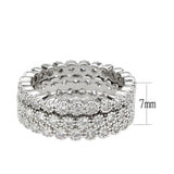 Alamode Rhodium Brass Ring with AAA Grade CZ in Clear - Alamode
