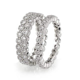 Alamode Rhodium Brass Ring with AAA Grade CZ in Clear - Alamode - Flyclothing LLC