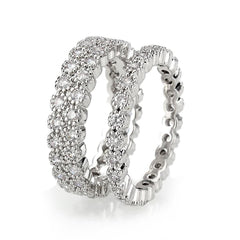 Alamode Rhodium Brass Ring with AAA Grade CZ in Clear - Alamode