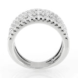 Alamode Rhodium Brass Ring with AAA Grade CZ in Clear - Alamode