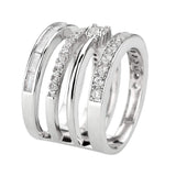 Alamode Rhodium Brass Ring with AAA Grade CZ in Clear - Alamode - Flyclothing LLC