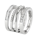 Alamode Rhodium Brass Ring with AAA Grade CZ in Clear - Alamode