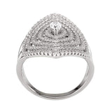 Alamode Rhodium Brass Ring with AAA Grade CZ in Clear - Alamode - Flyclothing LLC