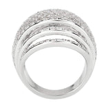 Alamode Rhodium Brass Ring with AAA Grade CZ in Clear - Alamode - Flyclothing LLC