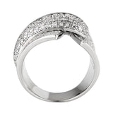Alamode Rhodium Brass Ring with AAA Grade CZ in Clear - Alamode