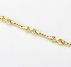 Alamode Flash Gold Brass Bracelet with AAA Grade CZ in Clear - Alamode