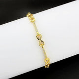 Alamode Flash Gold Brass Bracelet with AAA Grade CZ in Clear - Alamode