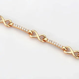 Alamode Flash Rose Gold Brass Bracelet with AAA Grade CZ in Clear - Alamode - Flyclothing LLC
