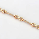 Alamode Flash Rose Gold Brass Bracelet with AAA Grade CZ in Clear - Alamode