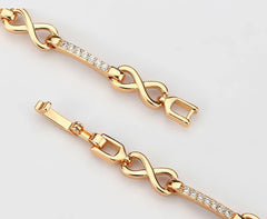 Alamode Flash Rose Gold Brass Bracelet with AAA Grade CZ in Clear - Alamode