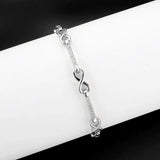 Alamode Rhodium Brass Bracelet with AAA Grade CZ in Clear - Alamode - Flyclothing LLC
