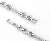 Alamode Rhodium Brass Bracelet with AAA Grade CZ in Clear - Alamode - Flyclothing LLC