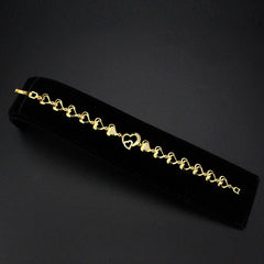 Alamode Flash Gold Brass Bracelet with AAA Grade CZ in Clear - Alamode