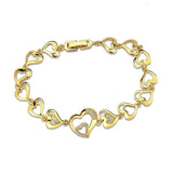 Alamode Flash Gold Brass Bracelet with AAA Grade CZ in Clear - Alamode