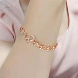 Alamode Flash Rose Gold Brass Bracelet with AAA Grade CZ in Clear - Alamode - Flyclothing LLC