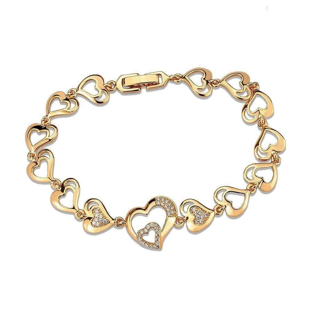 Alamode Flash Rose Gold Brass Bracelet with AAA Grade CZ in Clear - Alamode - Flyclothing LLC
