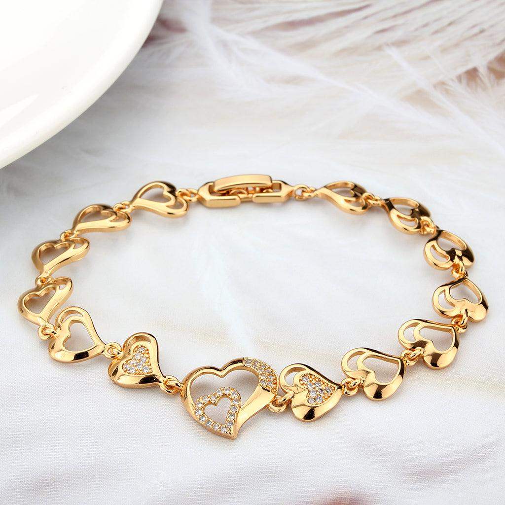 Alamode Flash Rose Gold Brass Bracelet with AAA Grade CZ in Clear - Alamode - Flyclothing LLC