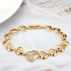 Alamode Flash Rose Gold Brass Bracelet with AAA Grade CZ in Clear - Alamode