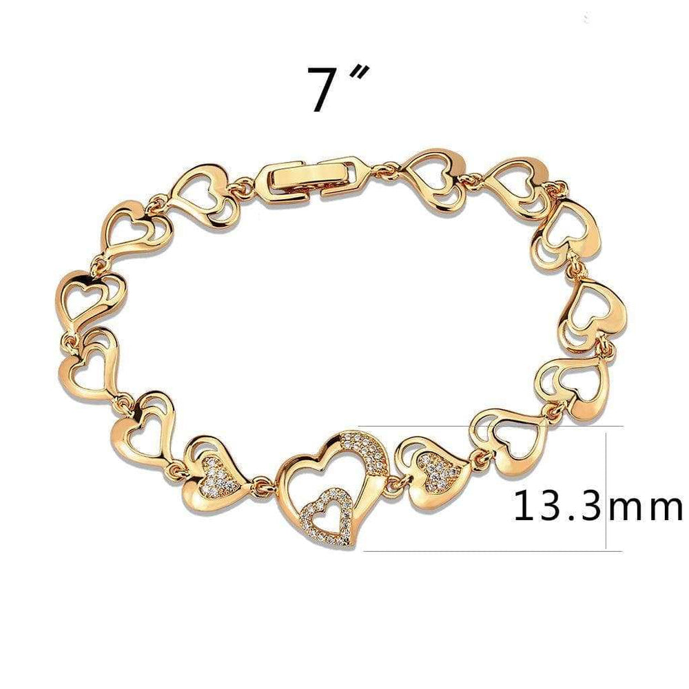 Alamode Flash Rose Gold Brass Bracelet with AAA Grade CZ in Clear - Alamode - Flyclothing LLC