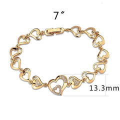 Alamode Flash Rose Gold Brass Bracelet with AAA Grade CZ in Clear - Alamode
