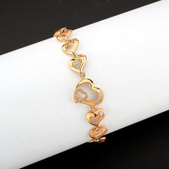 Alamode Flash Rose Gold Brass Bracelet with AAA Grade CZ in Clear - Alamode