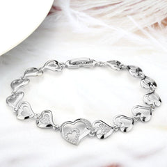 Alamode Rhodium Brass Bracelet with AAA Grade CZ in Clear - Alamode
