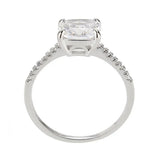 Alamode Rhodium Brass Ring with AAA Grade CZ in Clear - Alamode - Flyclothing LLC