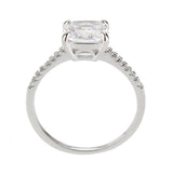Alamode Rhodium Brass Ring with AAA Grade CZ in Clear - Alamode