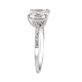 Alamode Rhodium Brass Ring with AAA Grade CZ in Clear - Alamode