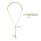 Alamode Gold Brass Bracelet with AAA Grade CZ in Clear - Alamode - Flyclothing LLC
