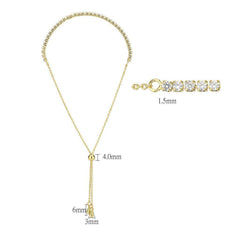 Alamode Gold Brass Bracelet with AAA Grade CZ in Clear - Alamode