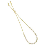 Alamode Gold Brass Bracelet with AAA Grade CZ in Clear - Alamode
