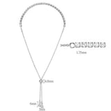 Alamode Rhodium Brass Bracelet with AAA Grade CZ in Clear - Alamode - Flyclothing LLC