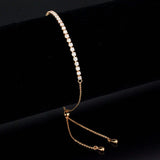 Alamode Rose Gold Brass Bracelet with AAA Grade CZ in Clear - Alamode - Flyclothing LLC