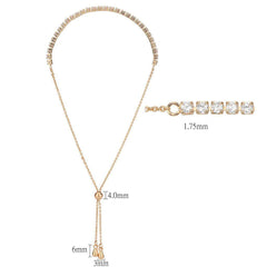 Alamode Rose Gold Brass Bracelet with AAA Grade CZ in Clear - Alamode