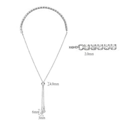 Alamode Rhodium Brass Bracelet with AAA Grade CZ in Clear - Alamode
