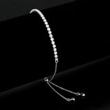 Alamode Rhodium Brass Bracelet with AAA Grade CZ in Clear - Alamode