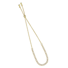 Alamode Gold Brass Bracelet with AAA Grade CZ in Clear - Alamode