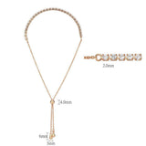 Alamode Rose Gold Brass Bracelet with AAA Grade CZ in Clear - Alamode - Flyclothing LLC