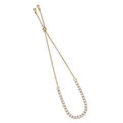 Alamode Rose Gold Brass Bracelet with AAA Grade CZ in Clear - Alamode
