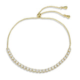 Alamode Gold Brass Bracelet with AAA Grade CZ in Clear - Alamode