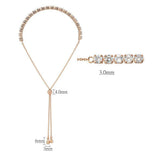 Alamode Rose Gold Brass Bracelet with AAA Grade CZ in Clear - Alamode - Flyclothing LLC