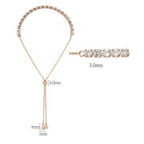 Alamode Rose Gold Brass Bracelet with AAA Grade CZ in Clear - Alamode
