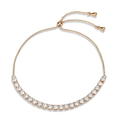 Alamode Rose Gold Brass Bracelet with AAA Grade CZ in Clear - Flyclothing LLC