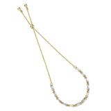 Alamode Gold Brass Bracelet with AAA Grade CZ in Clear - Alamode