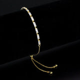 Alamode Gold Brass Bracelet with AAA Grade CZ in Clear - Alamode