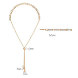 Alamode Rose Gold Brass Bracelet with AAA Grade CZ in Clear - Alamode
